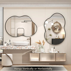 Asymmetrical Cloud High-Strength Aluminum Alloy Framed Easy French Mounted Wall Mirror