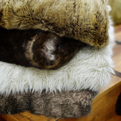 HiEnd Accents Faux Wolf Fur Oversized Throw Blanket, 60"x90"