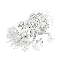 100 Light Christmas Mini Light Set, Black Wire, 34' Long