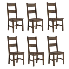 Kane Rustic Golden Brown Ladder Back Dining Chairs (Set of 6)