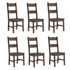 Kane Rustic Golden Brown Ladder Back Dining Chairs (Set of 6)