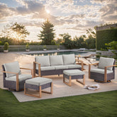 Gymojoy All-Weather Outdoor Sofa Swivel Chair Ottoman Sets