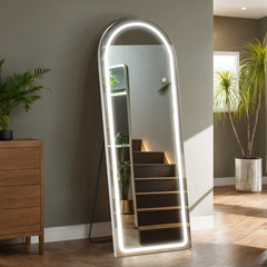 Floor Mirror with LED Light, Full Length Mirror with Stand, Hanging Mirror Wall Mounted Mirror, Full Body Mirror for Living Room