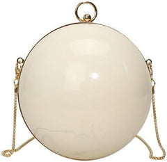 Women's Acrylic Ball Crossbody Bag, Transparent Round Clutch Purse with Adjustable Chain Strap for Party, Evening, Cocktail