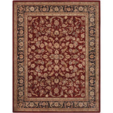 Nourison Hand-tufted Persian Floral Wool and Silk Burgundy Area Rug