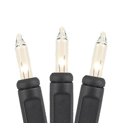 100 Light Christmas Mini Light Set, Black Wire, 50' Long