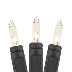 100 Light Christmas Mini Light Set, Black Wire, 50' Long