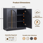 Buffet Cabinet with Arched Doors, Wood Sideboard with Adjustable Shelf