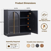 Buffet Cabinet with Arched Doors, Wood Sideboard with Adjustable Shelf