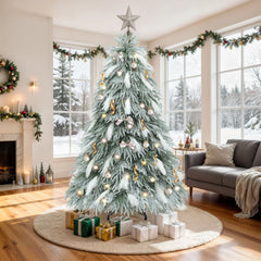 6.5ft Pre-Lit Artificial Spruce Christmas Tree