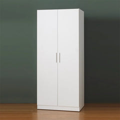 Mia Tall Shoe Cabinet with Six Shelves in White