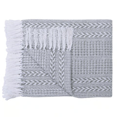 Hand-Woven Cotton Throw Blanket - All-Season Set of 2 (60x50 inches)