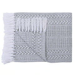 Hand-Woven Cotton Throw Blanket - All-Season Set of 2 (60x50 inches)