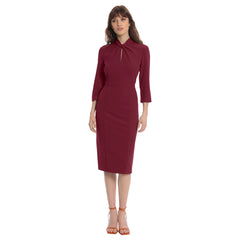 Donna Morgan Stretch Twisted Neckline Sheath Dress