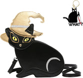 Halloween Purses for Women Novelty Halloween Black Cat Purse Animal Shaped Bags Strap Crossbody Shoulder Bag