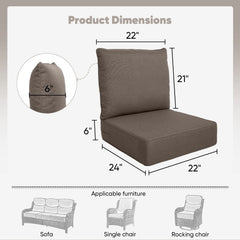 Pocassy 22"x24"x6" Inch Thick Cushions Indoor Outdoor Pillows Cushion