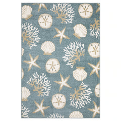 Quinn Nautical Escape Blue/ Beige Area Rug