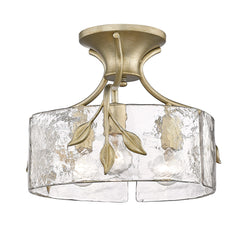 Golden Lighting Calla 3-light Semi-Flush Mount in Natural Black