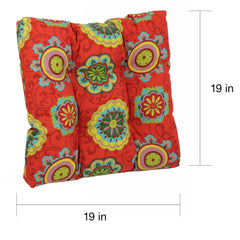 19-inch Square Tufted Indoor/Outdoor Chair Cushions (Set of 4) - 19" x 19"