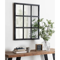 Kate and Laurel Hogan 9 Windowpane Wood Wall Mirror