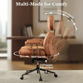 OVIOS Suede Fabric Ergonomic Lumbar Support Office Chair Desk Chair