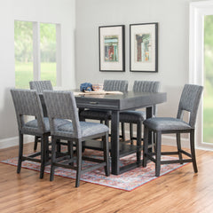 Linon Wilson Grey Wooden 7-Piece Counter Height Dining Set