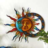 Glitzhome 33.5"L Metal Sun and Moon Wall Décor
