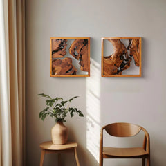 Greenage Rustic Cedar Live-Edge Carved Wall Art