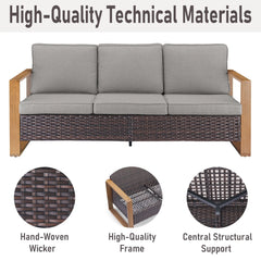 Gymojoy All-Weather Outdoor Sofa Swivel Chair Ottoman Sets
