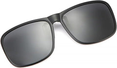 Clip Polarized Sunglasses Square Men Clip On Glasses Flip-up Frames Sunglasses Covers Vision