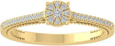 10K White, Yellow Gold or Sterling Silver Diamond Composite Cluster Ring (1/5 cttw, I-J Color, I2-I3 Clarity)