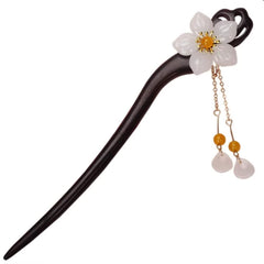 Women Girl's Hair Stick Wooden Handmade Hair Accessories,Chinese Retro Hairpins Flower Decor Model B