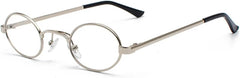 Small Frame Oval Sunglasses for Men Metal Punk Retro Shades Round Steampunk Uv400