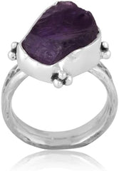 Raw Gemstone Ring, 925 Sterling Silver Jewelry, Uncut Stone Ring, Antique Ring, Rough Stone Ring, Statement Ring, Gift For Mom