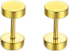 Beydodo Womens Stainless Steel Stud Earrings, Pierced Earrings for Men Piercing Jewelry Round Plate