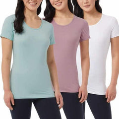 32 Degrees Ladies' Cool Tee Short Sleeve Scoop Neck, 3-Pack