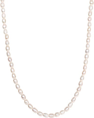 PAVOI 14K-18K Gold Plated Dainty Pearl Necklaces for Women - Station Beaded Choker Paperclip Chain Gold Pearl Necklace Bridal Jewelry