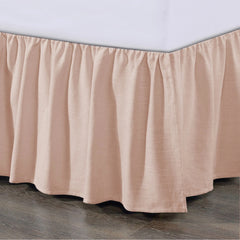 HiEnd Accents Lily Washed Linen Gathered Bed Skirt