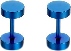 Beydodo Womens Stainless Steel Stud Earrings, Pierced Earrings for Men Piercing Jewelry Round Plate
