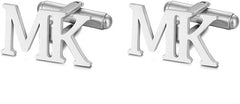 Sterling Silver 925 Personalized Customized Initial Cufflinks for Men Custom Wedding Groomsmen Party Jewelry Christmas Gift