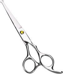 Kids Hair Cutting Scissors Set Professional 6.5 inch Saftey Round Head Hair cut Scissors Kit with Cutting Thinning Scissors Hairdressing Shears Set for Barber Salon (red)
