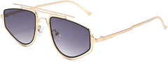Fashion Trending Metal Frame Polygon Sunglasses For Men Women Steampunk Outdoors Driving Sun Glasses UV400