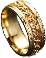 Embossed rotating chain wine bottle opener titanium steel ring