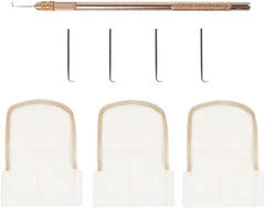 4 Pcs Ventilating Needles +1 Brass Ventilating Holder for Make and Repair Lace Wig