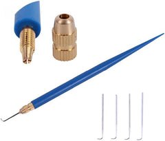 4 Pcs Ventilating Needles +1 Brass Ventilating Holder for Make and Repair Lace Wig