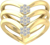 10K Gold or Silver Round Cluster Diamond Engagement Ring (1/4 cttw, I-J Color, I2-I3 Clarity)
