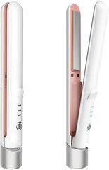 Cordless Hair Straightener, Portable Mini Flat Iron Hair Straightener for Travel, 20s Fast Heating, USB-C Rechargeable, Hair Straightening and Curler 2 in 1 for Women (White)