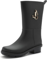 MGGMOKAY Women's Mid-Calf Rain Boots Waterproof Slip-Resistant Boots Comfortable Insoles Fashionable Gardening Outdoor Work Boot