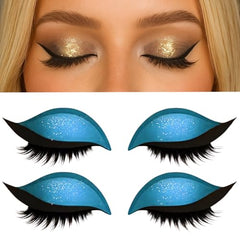 Lazy Eye Shadow Eyelash Patch, MAGIC BY MARA Eyeshadow and lash Sticker, 2-in-1 Reusable Eyeshadow & Eyelash Makeup Stickers, Makeup Stencils Sticker for All Eye Shapes, 2 Pairs (Gold)