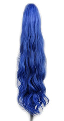 yuehong Long Wavy 21" Colorful Clip In/On Hair Extensions Piece Curly Claw Ponytail wig (Hot pink)
